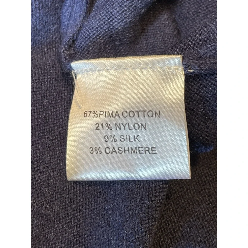 Peter Millar Blue SILK CASHMERE‎ Cotton V-Neck Jumper Pullover Sweater Size 2XL